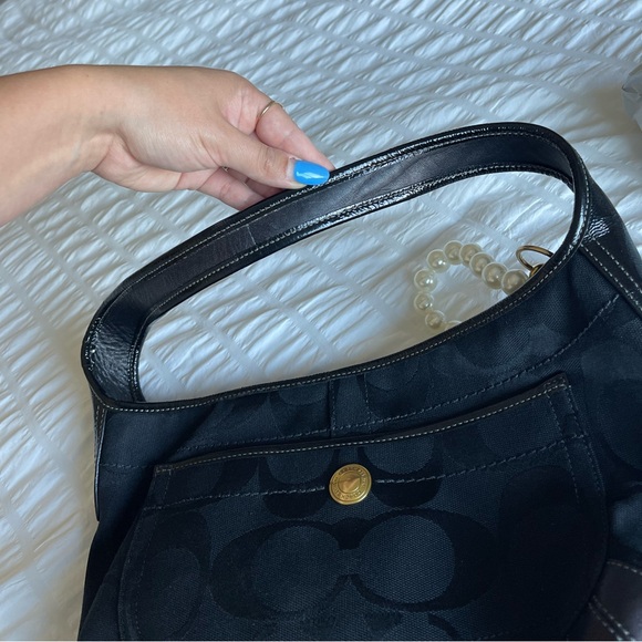 COACH Y2K Signature 11600 Hobo Leather & Canvas Shoulder Bag - Picture 13 of 14